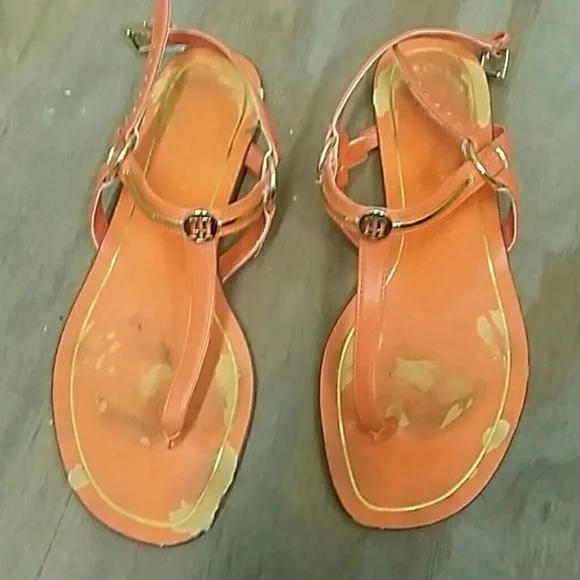 Tommy flat orange sandles 🗽 - Picture 2 of 4